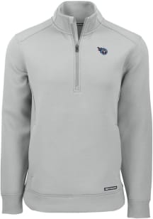 Cutter and Buck Tennessee Titans Mens Grey Roam Long Sleeve Qtr Zip Pullover