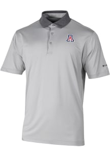 Columbia Arizona Wildcats Mens Grey Heat Seal Settle In Short Sleeve Fashion Polo