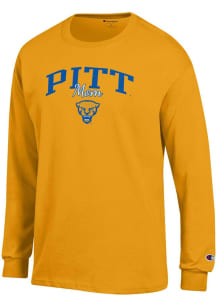 Champion Pitt Panthers Gold Mom Script Jersey Long Sleeve T Shirt