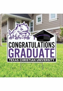 TCU Horned Frogs Congratulations Graduate Yard Sign - White