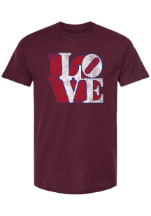 Summit Sportswear Philadelphia Maroon LOVE Short Sleeve Fashion T Shirt