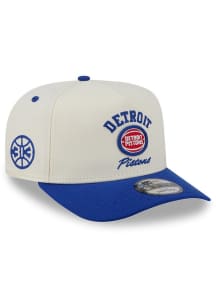 New Era Detroit Pistons Arched 9FIFTY A Frame Adjustable Hat - White