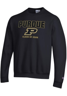 Champion Purdue Boilermakers Mens Black Class of 2026 Long Sleeve Crew Sweatshirt