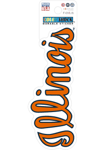 Illinois Fighting Illini Wordmark 3in Durable Stickers - Navy Blue