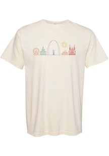St Louis Womens White Colorful Icons Short Sleeve T-Shirt
