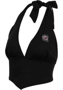 South Carolina Gamecocks Womens Black Double Hitter Halter Tank Top
