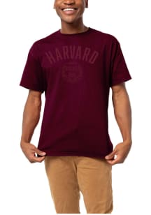 League Harvard Crimson Maroon 1636 Shield Short Sleeve T Shirt