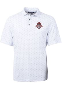 Cutter and Buck Toronto FC White Virtue Eco Pique Tile Big and Tall Polo