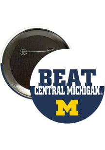 Michigan Wolverines BEAT Central Michigan 3" Button - Navy Blue
