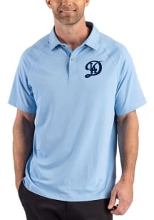 Cutter and Buck Los Angeles Dodgers Mens Light Blue City Connect Prospect Eco Short Sleeve Polo