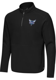 Antigua Charlotte Hornets Mens Black Step Up Long Sleeve Qtr Zip Pullover