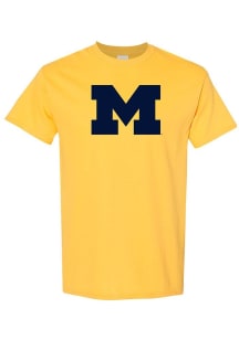 Michigan Wolverines Yellow Primary Logo Short Sleeve T Shirt