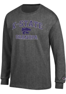 Champion K-State Wildcats Charcoal Grandpa Jersey Long Sleeve T Shirt
