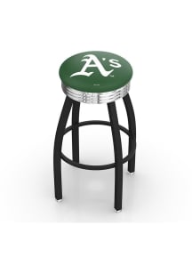 Oakland Athletics 3 Ring Chrome Seat Pub Stool - Black