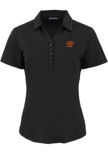 Cutter and Buck Oklahoma State Cowboys Womens Black Alumni Forge Eco Polo Short Sleeve Polo Shirt