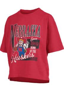 Pressbox Nebraska Cornhuskers Womens Red Motley Short Sleeve T-Shirt