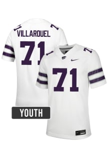 Dylan Villarouel K-State Wildcats Youth White Nike NIL Name And Number Football Jersey