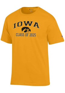 Champion Iowa Hawkeyes Gold Class of 2025 Text Jersey Short Sleeve T Shirt