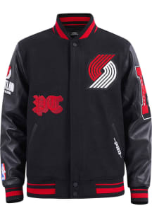 Mens Portland Trail Blazers Pro Standard Mens Old English Wool Heavyweight Jacket - Black
