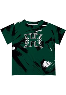 Vive La Fete Hawaii Warriors Youth Green Paint Brush Short Sleeve T-Shirt