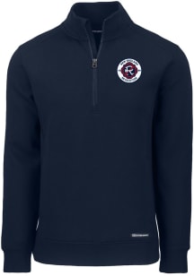 Cutter and Buck New England Revolution Mens Navy Blue Roam Long Sleeve Qtr Zip Pullover