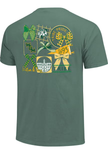 William & Mary Tribe Womens Green Gingham Bows Short Sleeve T-Shirt
