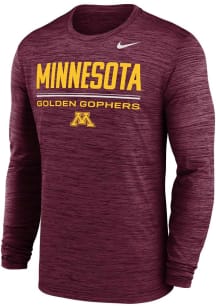 Nike Minnesota Golden Gophers Maroon Dri-Fit Team Issue Velocity Long Sleeve T-Shirt