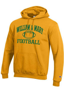 Champion William & Mary Tribe Mens Gold Football Football Powerblend Long Sleeve Hoodie