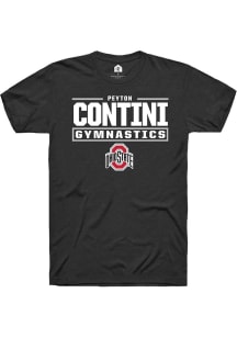 Peyton Contini Ohio State Buckeyes Black NIL Stacked Box Short Sleeve Player T Shirt