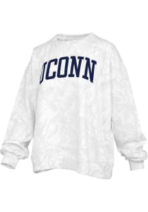 Pressbox UConn Huskies Womens White Camo Crew Sweatshirt