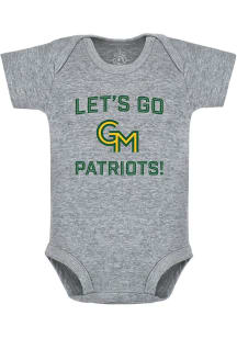 George Mason University Baby Grey Team Chant Short Sleeve One Piece