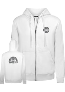 Levelwear Chicago Cubs Mens White Podium Arch Long Sleeve Full Zip Jacket