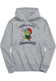Vive La Fete Florida Atlantic Owls Youth Grey Dino-Riffic Long Sleeve Hoodie