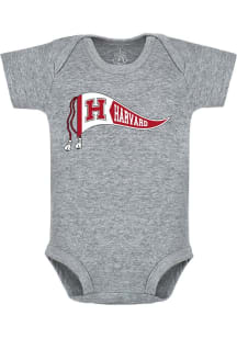 Harvard Crimson Baby Grey Pennant Short Sleeve One Piece
