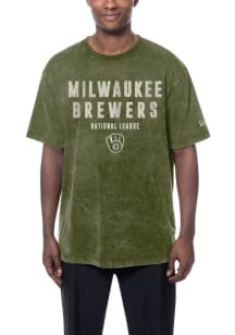 New Era Milwaukee Brewers Olive Armed Forces Short Sleeve T Shirt