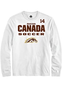 Madison Canada Western Michigan Broncos White NIL Stacked Box Long Sleeve Player T Shirt