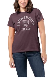 Harvard Crimson Womens Maroon Intramural Short Sleeve T-Shirt
