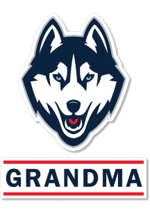UConn Huskies 3 Inch Grandma Auto Decal - Navy Blue