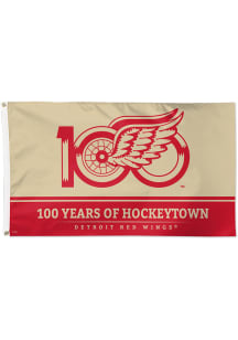 Detroit Red Wings 100 Years of Hockeytown 3' x 5' Silk Screen Grommet Flag - Red