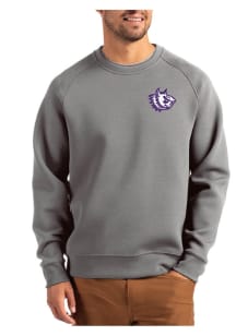 Cutter and Buck TCU Horned Frogs Mens Graphite Vault Roam Long Sleeve Crew Sweatshirt