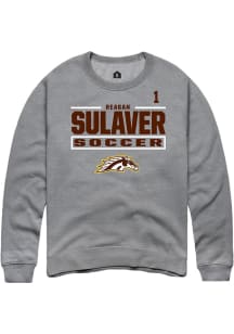 Reagan Sulaver Western Michigan Broncos Mens Grey NIL Stacked Box Player Crew