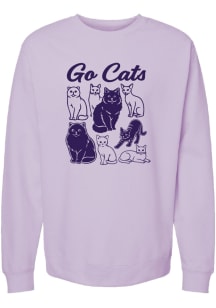 Summit Sportswear Manhattan Mens Lavender Go Cats Long Sleeve Crew Sweatshirt