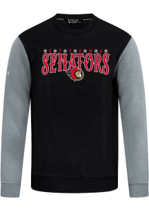 Levelwear Ottawa Senators Mens Black Ultimate Snowflakes Long Sleeve Crew Sweatshirt