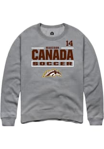 Madison Canada Western Michigan Broncos Mens Grey NIL Stacked Box Player Crew