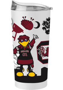 Logo Brands South Carolina Gamecocks 20oz Native Powder Coat Stainless Steel Tumbler - White