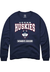 Summit Sportswear UConn Huskies Mens Navy Blue Women's Soccer Long Sleeve Crew Sweatshirt