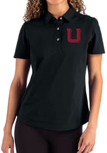 Cutter and Buck Utah Utes Womens Black Vault Advantage Short Sleeve Polo Shirt