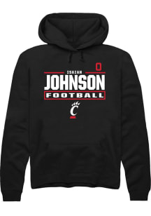 Isaiah Johnson Cincinnati Bearcats Mens Black Football NIL Stacked Box Player Hood