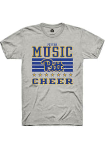 Peyton Music Pitt Panthers Ash NIL Striped Short Sleeve Player T Shirt