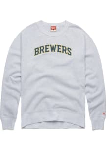 Homage Milwaukee Brewers Mens Ash Wordmark Long Sleeve Fashion Sweatshirt